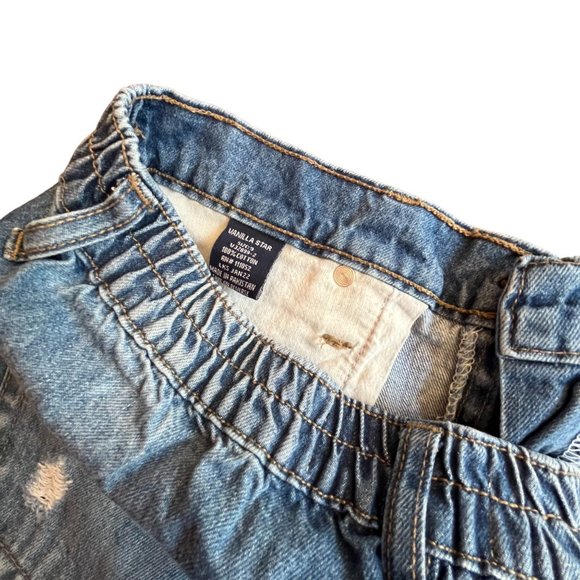 Vanilla Star Junior Jean Shorts Mid Rise Distressed Size 9 Waist 30 - Picture 5 of 8